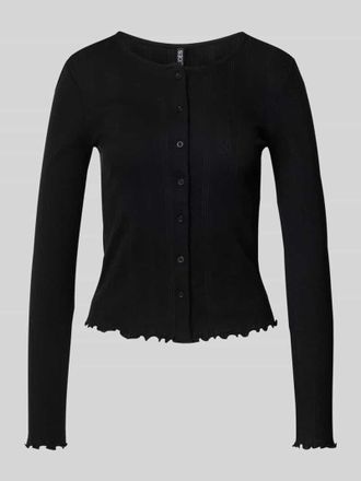 Pieces Slim Fit Strickjacke aus reiner Baumwolle Modell MARIE in Black, Gr&ouml;&szlig;e S
