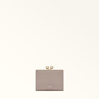 Furla Dots Compact Wallet S Linen Sidney Calf Leather Woman