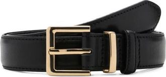 Mango Leather Belt in Black at Nordstrom, Size Medium
