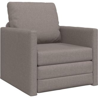 vidaXL Floor Sofa Bed with Cushion Taupe 74 x 77 x 81 cm Fabric Vidaxl