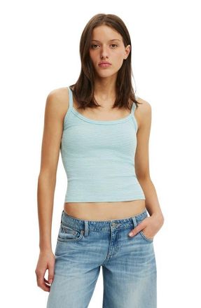 Cotton On Womens Goldie Rib Scoop Cami in Brianna Stripe Grey Marle at Nordstrom, Size X-Small