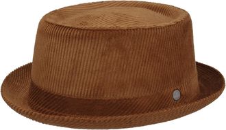 Lierys Classic Corduroy Pork Pie Hat by Men - Made in Italy Porkpie Cloth with Lining Autumn-Winter Winter - L (58-59 cm) Rust
