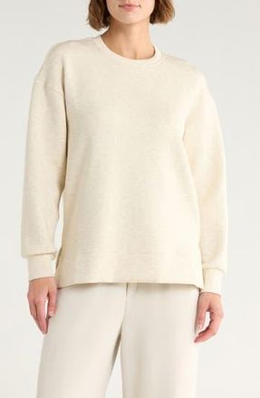 Spanx Air Essentials Brushed Crewneck Top in Heather Cream at Nordstrom Rack, Size X-Large