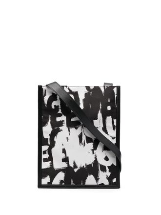 Alexander McQueen Borsa a spalla con stampa - Bianco