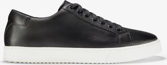 Clarks Mens Lockton Lace Black Leather Trainers - Size UK 12