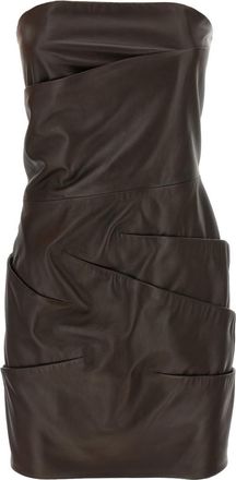 The Attico Brown Leather dress