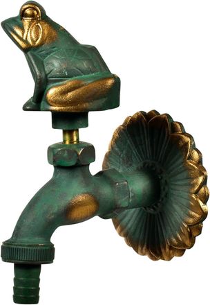 OEM Grifo Nostalgia frog 11206, 1/2, Efecto Lat&oacute;n Patinado, Gran Distancia De La Pared, Embellecedor De Pared Grande