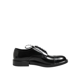 Dolce & Gabbana Zwarte leren veterschoenen - Heren - Nette schoenen - Zwart - 41 EU - Leer - Schoenen