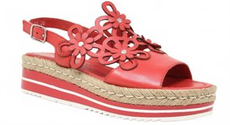 Django & Juliette Womens Aldo Leather Sling-Back Sandals In Red