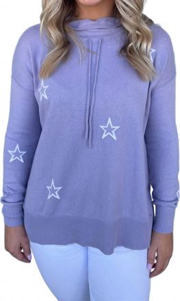 Elliott Lauren Long Sleeve Drawstring Crew Neck Sweater In Violet