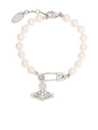 Vivienne Westwood Lucrece pearl bracelet - women - Platinum/Brass/Mother of Pearl - OS - Neutrals