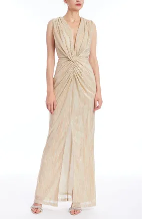 Badgley Mischka Knot Front Sleeveless Gown in Copper at Nordstrom, Size 14