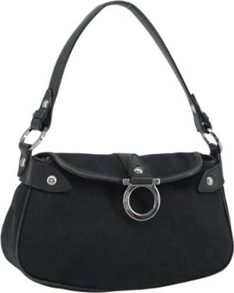 Ferragamo Pre-owned Canvas Schoudertas - Dames - Vintage Schoudertas - Zwart - ONE Size - Vintage