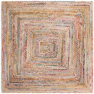 Safavieh Alfombra yute/algod&oacute;n beige/multicoloree 183 x 183 cm