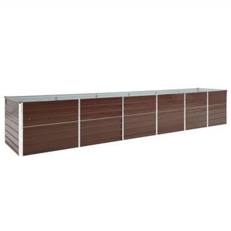 Berkfield Home Garden Raised Bed Galvanised Steel 480x80x77 cm Brown | Size: 480 x 80 x 77 cm