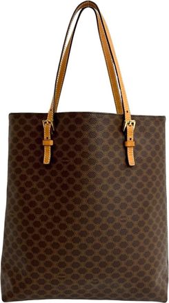 Celine Brown Leather Pvc Handbag Tote Bag (Pre-Owned)