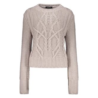 Fabiana Filippi Truien & Vesten, Dames, Grijs, M, Geribbelde Kraag Virgin Wool Trui