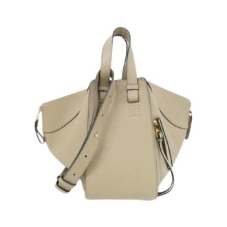 Loewe Pre-owned Hammock Small Calf Shoulder Bag - Dames - Pre-owned - Beige - Maat: ONE Size Leer