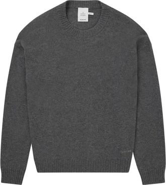 Munthe Houtskool Stijlvolle Top - Dames - Ronde hals truien - Grijs - 2XS - Truien & Vesten