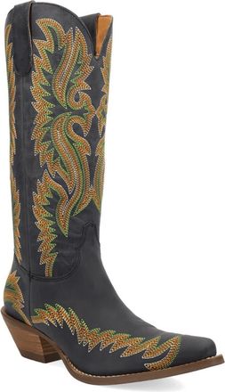 Dingo Lantana Leather Western Boot in Black at Nordstrom, Size 8.5