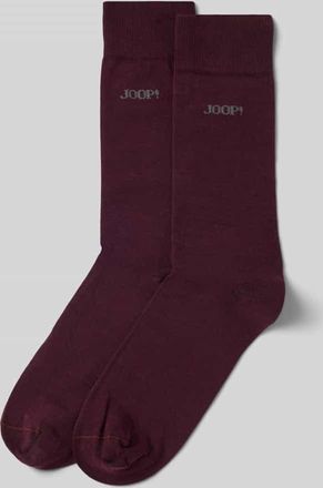 Joop Socken mit Label-Print in Dunkelrot, Größe 39-42