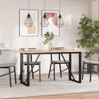 Berkfield Home Dining Table Legs O-Frame 120x60x73 cm Steel in Black | Size: 120 x 60 x 73 cm