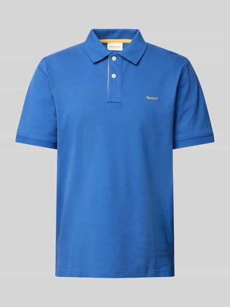 GANT Regular Fit Poloshirt mit Label-Stitching in Royal, Gr&ouml;&szlig;e S