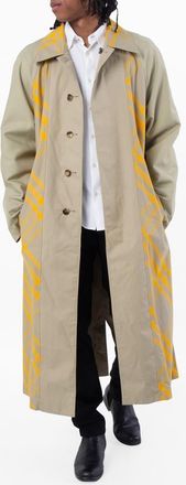 Burberry Bradford Check-Print Reversible Gabardine Coat, Brand Size 48 (US Size 38)