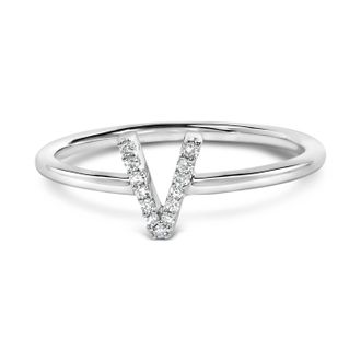 House of Brilliance 10K Gold Diamond Accent Initial A-Z Ring