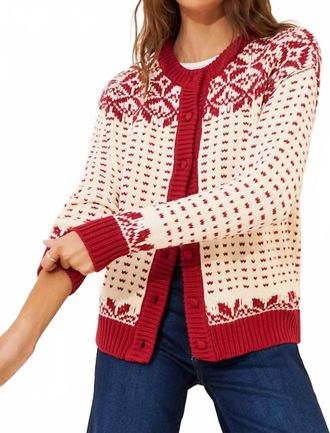 Callahan Oversized Maeve Cardigan In Red