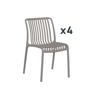 Klast Packs 4 sillas polipropileno gris antracita 45 cm x 78 cm cm