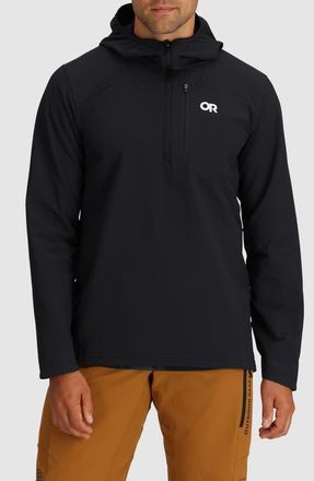 Outdoor Research Freewheel Mountain Bike Half Zip Hoodie in Black at Nordstrom, Size Xx-Large