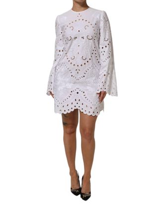Dolce & Gabbana Womens White Cut Out A-Line Sheath Mini Dress Co+pl