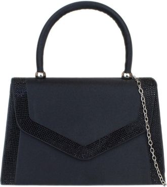 Girly HandBags Womens Satin Sparkly Clutch Bag Small Black