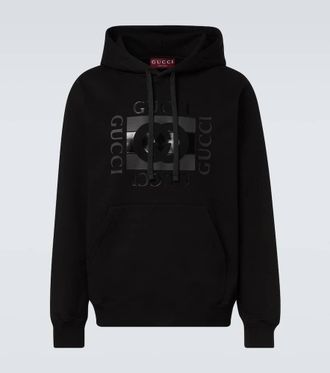 Gucci Logo cotton jersey hoodie