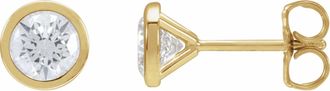 Diamond2Deal 14K Gold 1ct Lab-Grown Diamond Cocktail Stud Earrings Clarity SI, Color G-H