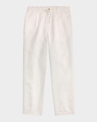 Ralph Lauren Purple Label Men & apos;s Relaxed Fit Pleated Linen Drawstring Pants