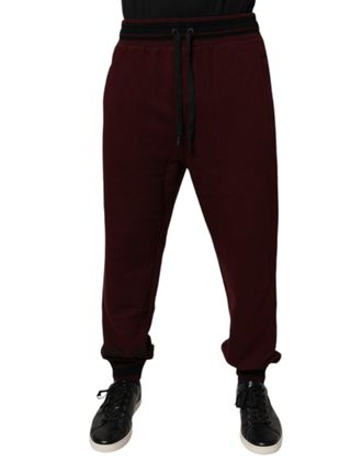 Dolce & Gabbana Maroon Cotton Men Jogger SweatMens Mens Pants