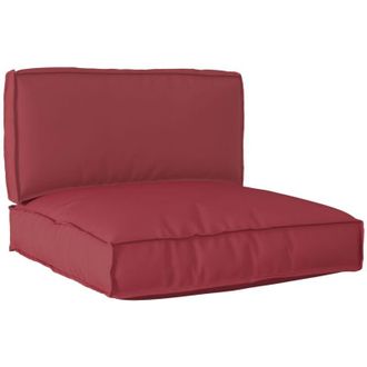 vidaXL Juego De Cojines De Paleta 2 Pcs Rojo Vino Tinto Vidaxl