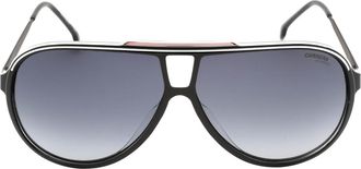 Carrera Mens Grey Shaded Lens Red Detail Black Sunglasses - One Size