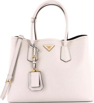 Prada Borsa tote Cuir Double grande in pelle Saffiano - Toni neutri