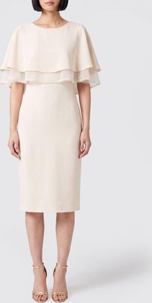 Alberta Ferretti Abito da cerimonia midi a tubino in seta con maniche corte