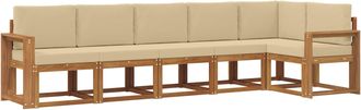 vidaXL Conjunto De Sof&aacute;s De Exterior 6 Uds. Natural Y Beige Vidaxl