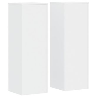 vidaXL Soportes De Plantas 2 Uds Madera Ingenier&iacute;a Blanco 33x33x100 Cm Vidaxl