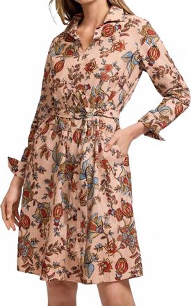 Foxcroft Agnes Corduroy Mini Shirt Dress In Multi