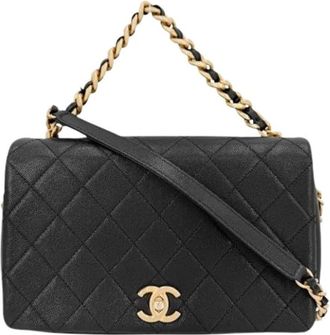 Chanel Pre-owned Grained Calfskin Shoulder Bag - Dames - Vintage Schoudertas - Zwart - ONE Size - Vintage