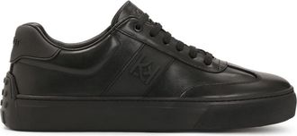 Kazar Zwarte leren sneakers met rubber op de hiel - Heren - Sneakers - Zwart - 42 EU - Leer - Schoenen