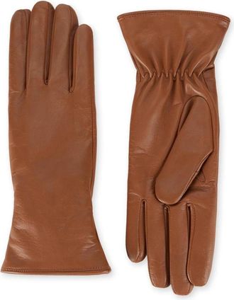 Elisabetta Franchi Nappa Leren Handschoenen - Dames - Handschoenen - Bruin - 8 IN - Leer - Accessoires