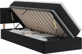 vidaXL Cama Con Almacenamiento Negro 100 X 200 Cm Terciopelo Vidaxl
