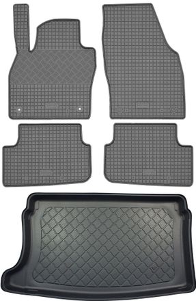 OEM Juego De Alfombrillas De Goma Para Coche Y Maletero Para Seat Ibiza 6f Hatchback (5 Puertas) Desde Junio De 2017